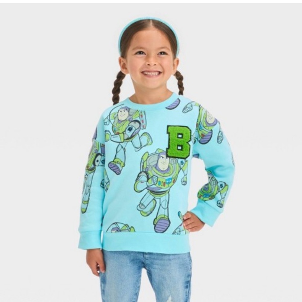 Toddler Disney Toy Story Buzz Fleece Pullover Sweatshirt - Blue